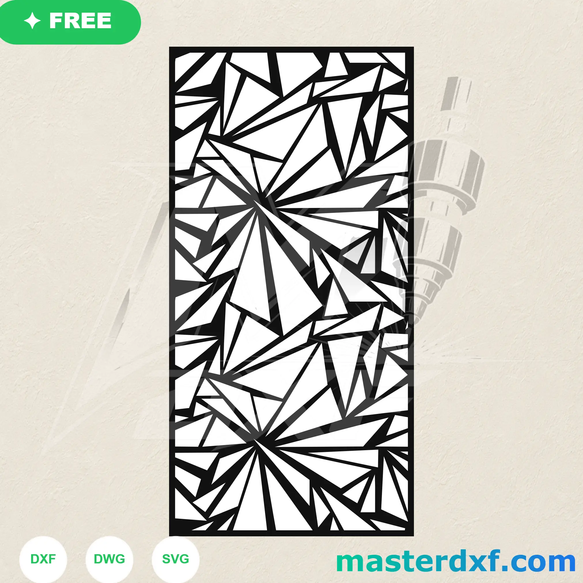 Crystal Shard DXF Panel for Modern Statement Screens DXF File